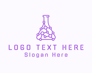 Molecule Chemistry Flask logo design