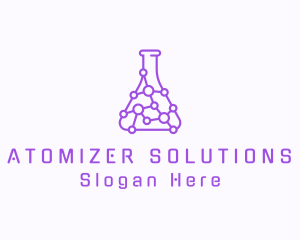 Molecule Chemistry Flask logo design