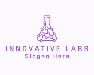 Molecule Chemistry Flask logo design