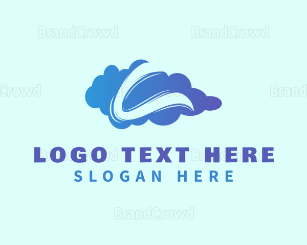 Cloud Weather Brush Stroke Letter C Logo