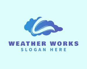 Meteorology - Cloud Weather Brush Stroke Letter C logo design