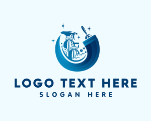 Cleaning Sanitation Wash logo design