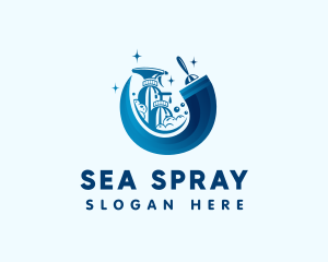 Cleaning Sanitation Wash logo design