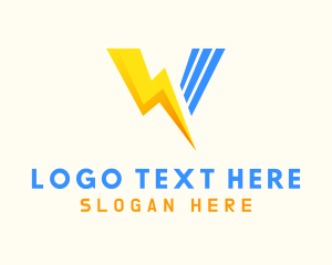 Telco - Power Bolt Letter W logo design