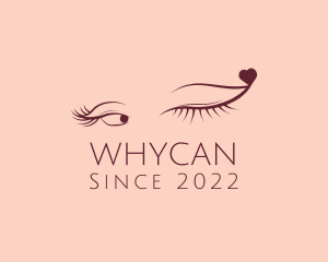 Heart - Flirt Wink Eyelash Cosmetics logo design
