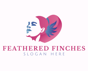 Woman Heart Hairdresser logo design