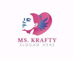 Facial Care - Woman Heart Hairdresser logo design