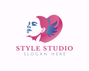 Woman Heart Hairdresser logo design