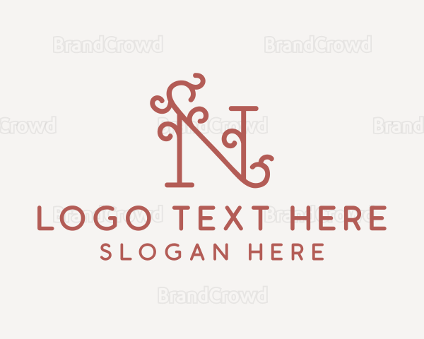 Ornamental Letter N Logo