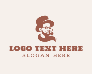 Hat - Scarf Man Smoking logo design