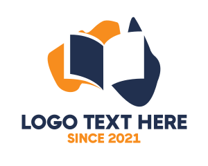 Library - Australia Map Book logo design
