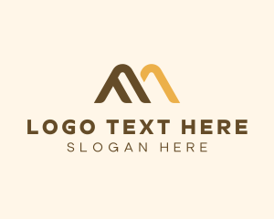 Land - Mountain Letter M logo design