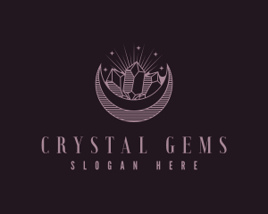 Mystical Crystal Moon logo design