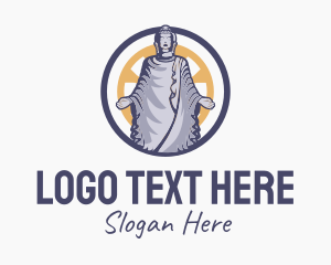 Monk - Buddhist Temple Landmark logo design