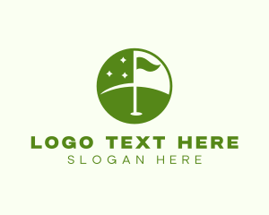 Golfing - Golf Sports Flag logo design