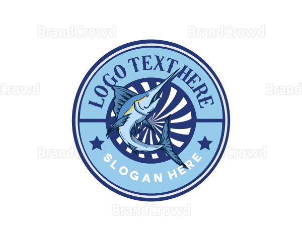 Marine Fishing Badge Logo