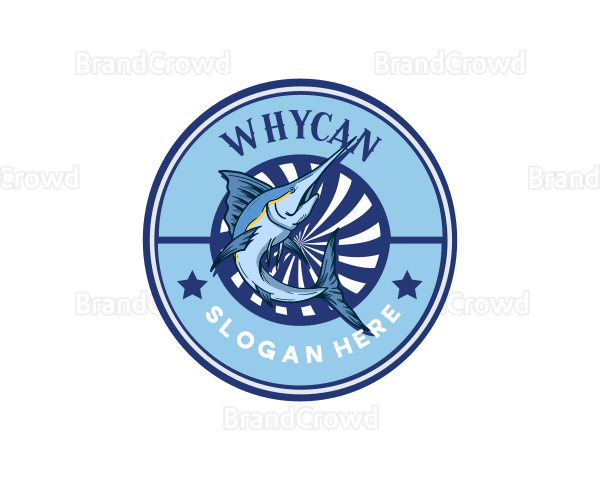 Marine Fishing Badge Logo