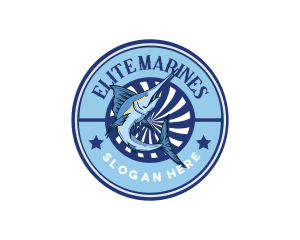 Marine Fishing Badge logo design