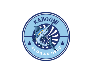 Marine Fishing Badge logo design