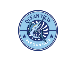 Marine Fishing Badge logo design