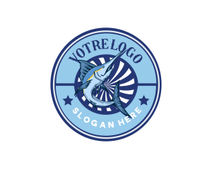 Seafood - Marine Fishing Badge logo design