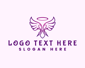 Spiritual - Halo Angel Wings logo design