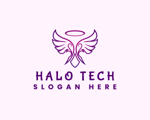 Halo Angel Wings logo design