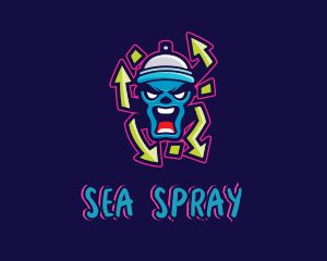 Angry Face Spray Can logo design