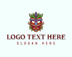 Tribal Art - Traditional Maori Mask logo design