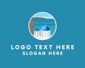 Mediterranean - Santorini Greece Travel logo design