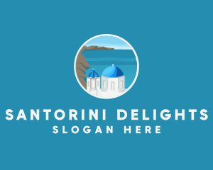 Santorini Greece Travel logo design