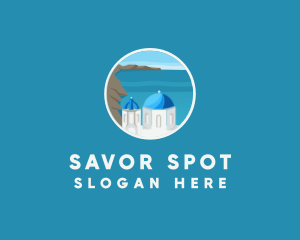 Santorini Greece Travel logo design