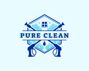 Power Wash Cleaning Home logo design