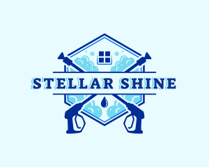 Power Wash Cleaning Home logo design