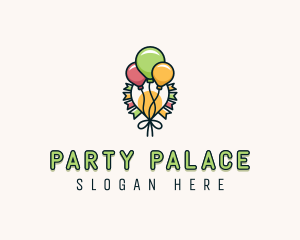 Party Flags Balloons logo design