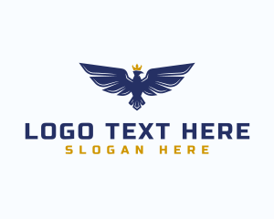 Bird - Eagle Wings Crown logo design