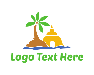 Ocean - Sand Castle Island logo design