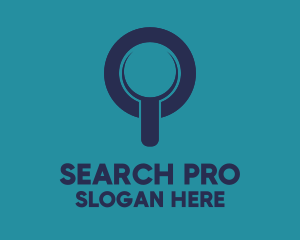 Search - Blue Magnifying Glass logo design