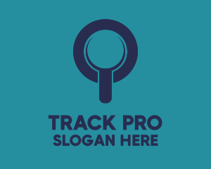 Tracker - Blue Magnifying Glass logo design