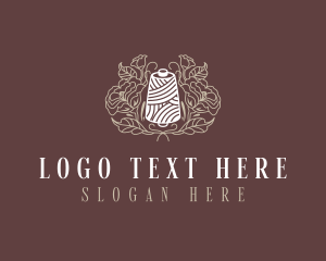 Knitting - Sewing Floral Thread logo design