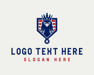 Stripe - Crown Medal Eagle logo design