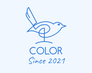 Animal - Blue Sparrow Monoline logo design