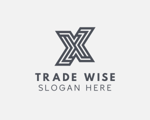 Commerce - Marketing Stripe Line Letter X logo design