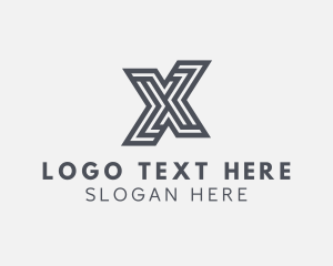 Analytics - Marketing Stripe Line Letter X logo design