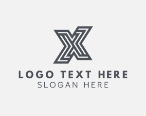 Marketing Stripe Line Letter X Logo