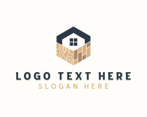 House - Wood Pavement Tile Flooring logo design
