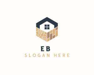 Home Improvement - Wood Pavement Tile Flooring logo design