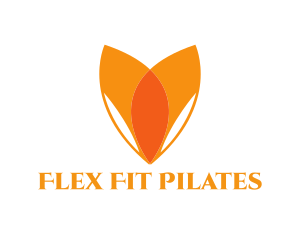 Pilates - Orange Flower Lotus logo design