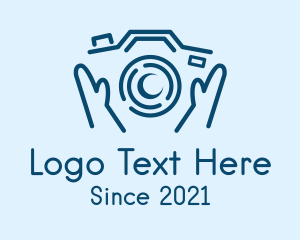 Camera Lens - Hands Camera Lens logo design