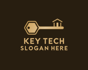 Gold House Key logo design